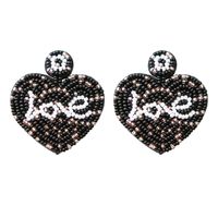 1 Pair Original Design Heart Shape Seed Bead Plating Women's Drop Earrings sku image 2