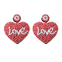 1 Pair Original Design Heart Shape Seed Bead Plating Women's Drop Earrings sku image 1