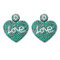1 Pair Original Design Heart Shape Seed Bead Plating Women's Drop Earrings sku image 4