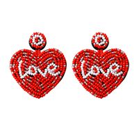 1 Pair Original Design Heart Shape Seed Bead Plating Women's Drop Earrings sku image 3