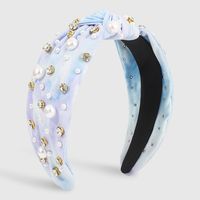 Women's Retro Simple Style Gradient Color Cloth Knot Inlay Artificial Rhinestones Artificial Pearls Hair Band main image 6