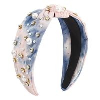Women's Retro Simple Style Gradient Color Cloth Knot Inlay Artificial Rhinestones Artificial Pearls Hair Band sku image 2