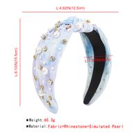 Women's Retro Simple Style Gradient Color Cloth Knot Inlay Artificial Rhinestones Artificial Pearls Hair Band main image 2