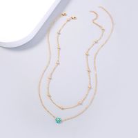 Classic Style Gossip Moon Heart Shape Copper Beaded Resin Layered Necklaces 1 Piece sku image 1