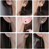 Simple Style Geometric Copper Plating Zircon Ear Line 1 Pair main image 11