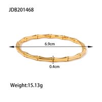 Simple Style Bamboo Stainless Steel Plating Bangle 1 Piece sku image 1