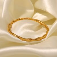 Simple Style Bamboo Stainless Steel Plating Bangle 1 Piece main image 1
