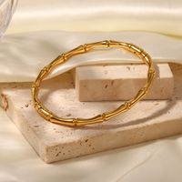 Simple Style Bamboo Stainless Steel Plating Bangle 1 Piece main image 5