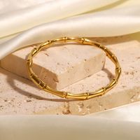 Simple Style Bamboo Stainless Steel Plating Bangle 1 Piece main image 4