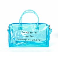 Unisex Fashion Letter Pvc Waterproof Travel Bags sku image 8