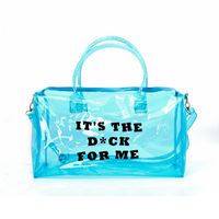 Unisex Fashion Letter Pvc Waterproof Travel Bags sku image 9