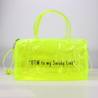 Unisex Fashion Letter Pvc Waterproof Travel Bags sku image 22