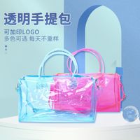 Unisex Fashion Letter Pvc Waterproof Travel Bags sku image 2