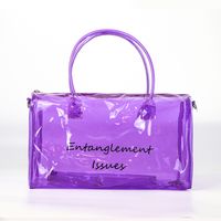 Unisex Fashion Letter Pvc Waterproof Travel Bags sku image 15