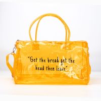 Unisex Fashion Letter Pvc Waterproof Travel Bags sku image 23