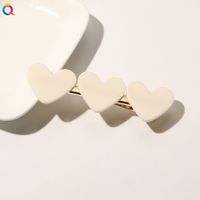 Simple Style Heart Shape Plastic Resin Patchwork Hair Clip 1 Piece sku image 2