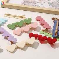 Simple Style Heart Shape Plastic Resin Patchwork Hair Clip 1 Piece main image 2