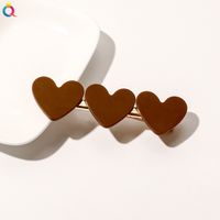 Simple Style Heart Shape Plastic Resin Patchwork Hair Clip 1 Piece sku image 4