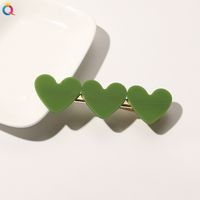 Simple Style Heart Shape Plastic Resin Patchwork Hair Clip 1 Piece sku image 3