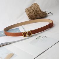 Simple Style Round Pu Leather Alloy Patchwork Women's Leather Belts 1 Piece sku image 1