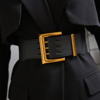 Fashion Solid Color Pu Leather Buckle Women's Leather Belts 1 Piece main image 1