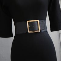 Fashion Solid Color Pu Leather Metal Button Women's Leather Belts 1 Piece main image 5