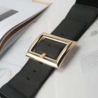 Fashion Solid Color Pu Leather Metal Button Women's Leather Belts 1 Piece main image 4