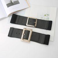 Fashion Solid Color Pu Leather Metal Button Women's Leather Belts 1 Piece main image 3