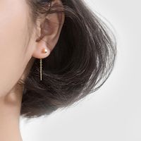 Simple Style Geometric Copper Plating Zircon Ear Line 1 Pair sku image 1