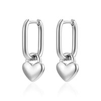 Fashion Heart Shape Stainless Steel Plating Drop Earrings 1 Pair main image 4