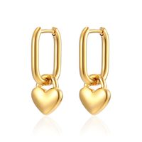 Fashion Heart Shape Stainless Steel Plating Drop Earrings 1 Pair main image 2