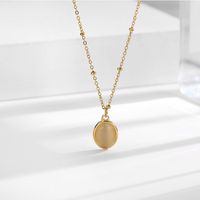 Simple Style Geometric Titanium Steel Plating Opal 18k Gold Plated Necklace sku image 1