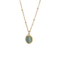 Simple Style Geometric Titanium Steel Plating Opal 18k Gold Plated Necklace main image 2