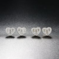 1 Piece 1 Pair Fashion Water Droplets Heart Shape Alloy Plating Rhinestones Zircon Women's Earrings Necklace main image 2