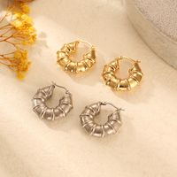 Simple Style Round Stainless Steel Plating Earrings 1 Pair main image 1