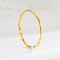 Titanium Steel 18K Gold Plated Simple Style Plating Solid Color Rings sku image 1