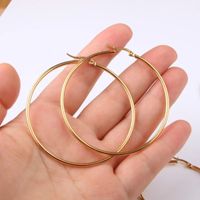 1 Pair Lady Round Plating Stainless Steel Earrings main image 2