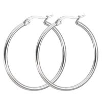 1 Pair Lady Round Plating Stainless Steel Earrings sku image 6