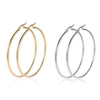 1 Pair Lady Round Plating Stainless Steel Earrings main image 3