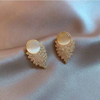1 Pair Fashion Geometric Alloy Plating Opal Women's Earrings sku image 19
