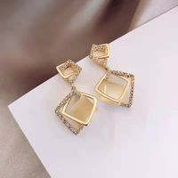 1 Pair Fashion Geometric Alloy Plating Opal Women's Earrings sku image 22