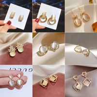 1 Pair Fashion Geometric Alloy Plating Opal Women's Earrings main image 1