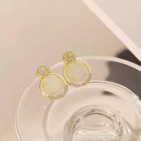 1 Pair Fashion Geometric Alloy Plating Opal Women's Earrings sku image 6