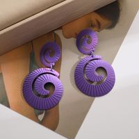 Wholesale Jewelry Vintage Style Geometric Round Gradient Color Metal Plating Drop Earrings sku image 15