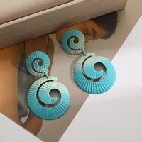 Wholesale Jewelry Vintage Style Geometric Round Gradient Color Metal Plating Drop Earrings sku image 14