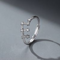 Simple Style Constellation Sterling Silver Inlay Zircon Rings sku image 11