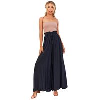 Women's Daily Fashion Solid Color Full Length Side Pockets Wide Leg Pants main image 4