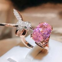 Ins Style Eagle Copper Plating Zircon Open Ring 1 Piece main image 4