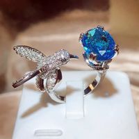 Ins Style Eagle Copper Plating Zircon Open Ring 1 Piece main image 5