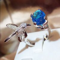 Ins Style Eagle Copper Plating Zircon Open Ring 1 Piece sku image 1